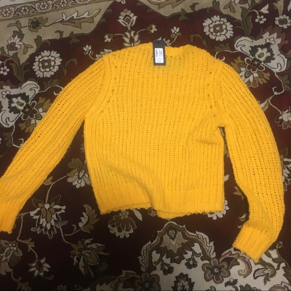 BNWT rag & bone gold open knit merino wool sweater - Picture 4 of 5